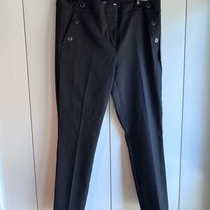 LOFT Black Tailored Trousers Classic Straight-Leg